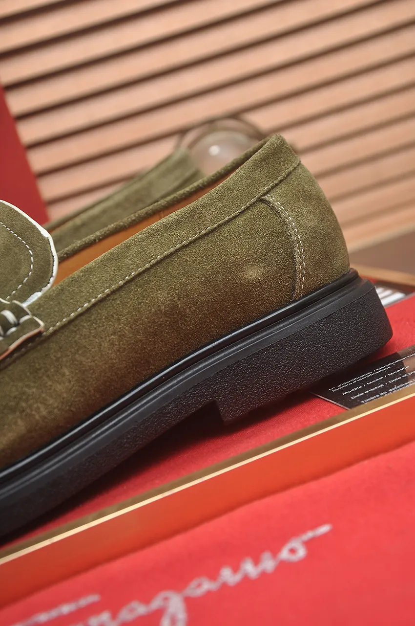 Men's shoes 💰440💶[Ferragamo/Ferragamo] The latest model in the counter. Original imported high-quality cowhide with open sides + imported 🐂 water-dyed cowhide lining + original luxury metal buckle + original combined outsole. No pressure for comparison. 38--45 (45 is custom-made and cannot be returned or exchanged)